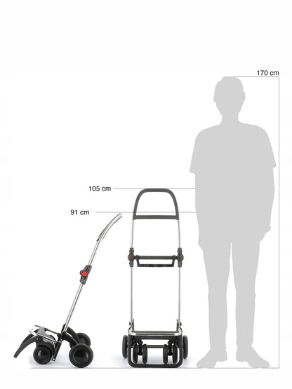 Sulankstomas pirkinių vežimėlis „Rolser I-Max Tweed 4LT“, 4 ratai, 2 pasukami, pilkas