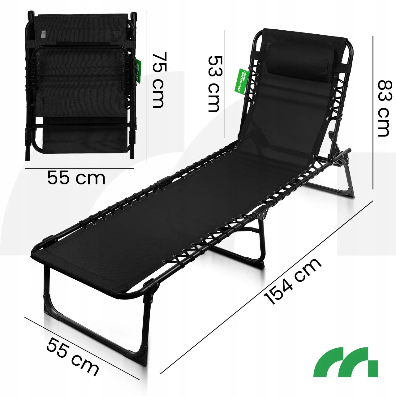 Sulankstomas sodo gultas Maltec OASIS BLACK