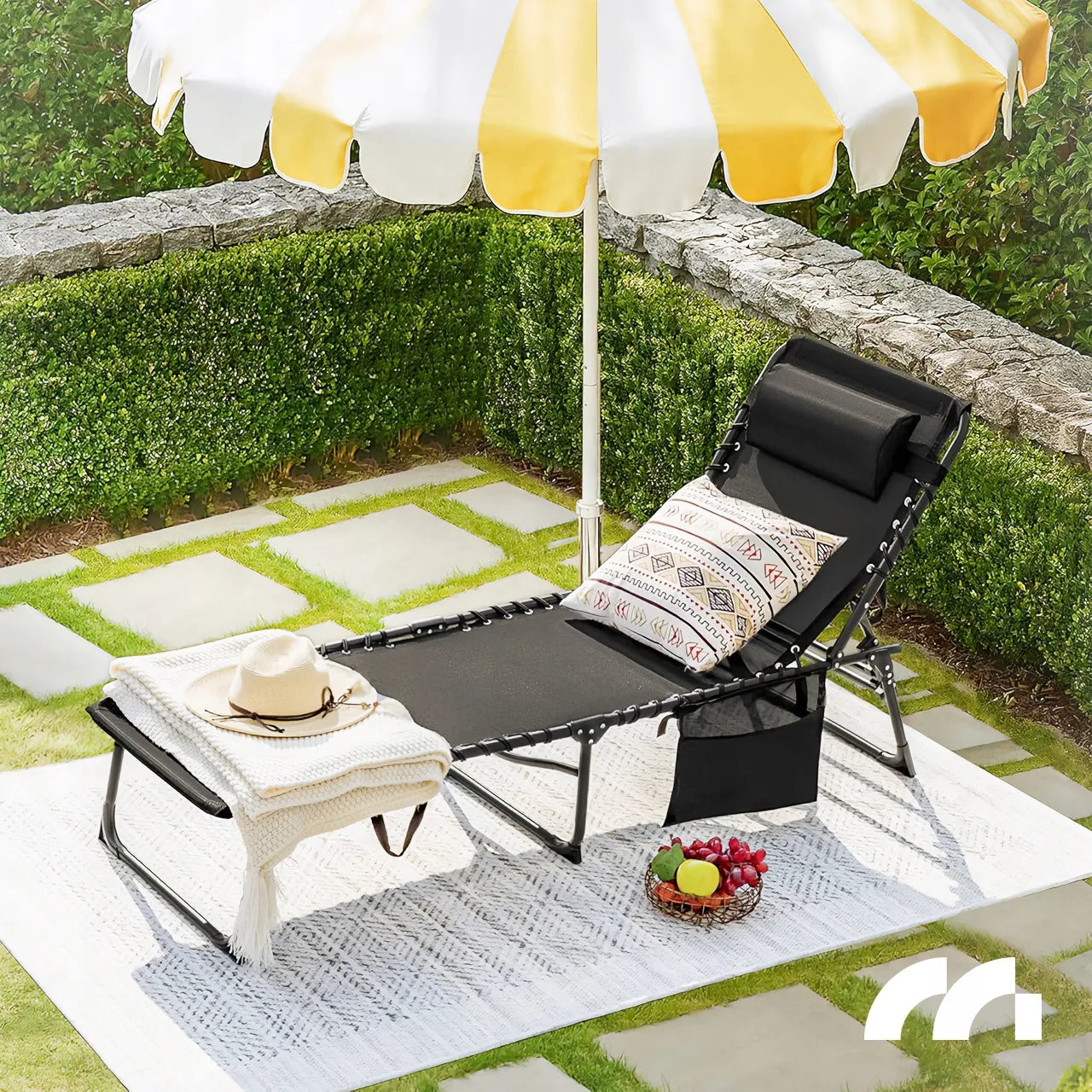 Sulankstomas sodo gultas Maltec OASIS BLACK