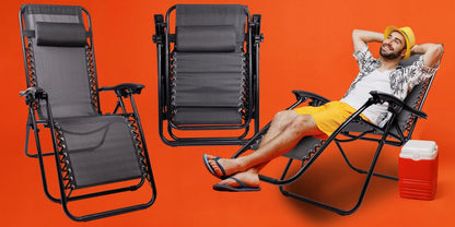 Sulankstomas sodo gultas Maltec PARADISE Zero Gravity, pilkas