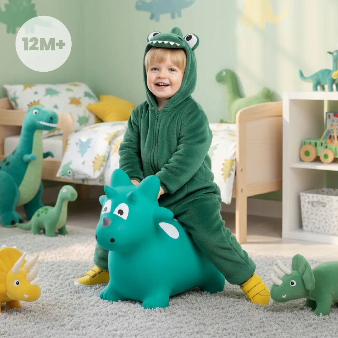 „Sun Baby Dino“ guminis šokliukas vaikams su pompa, nuo 12 mėn.