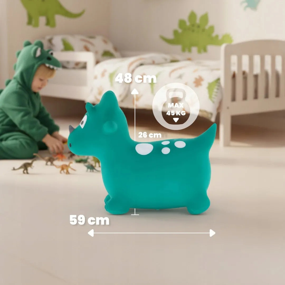 „Sun Baby Dino“ guminis šokliukas vaikams su pompa, nuo 12 mėn.