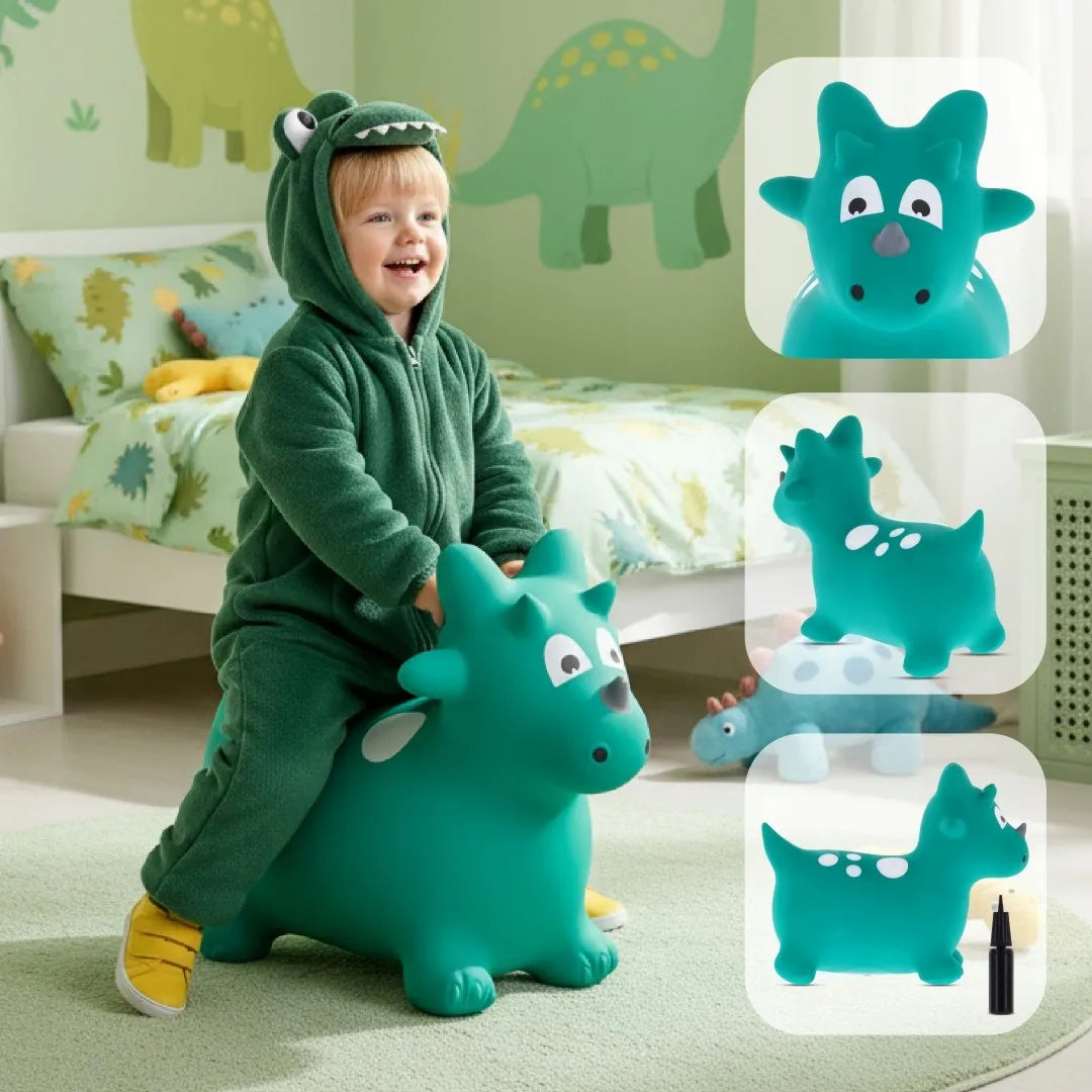 „Sun Baby Dino“ guminis šokliukas vaikams su pompa, nuo 12 mėn.