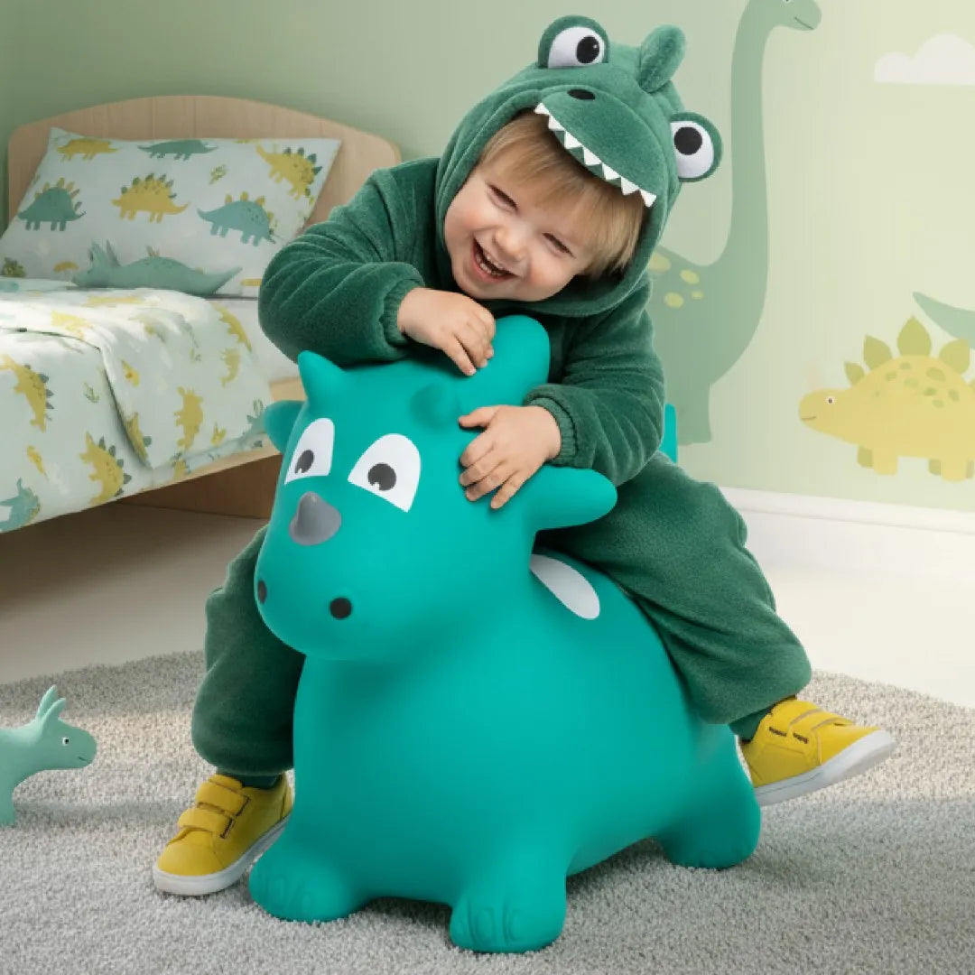 „Sun Baby Dino“ guminis šokliukas vaikams su pompa, nuo 12 mėn.