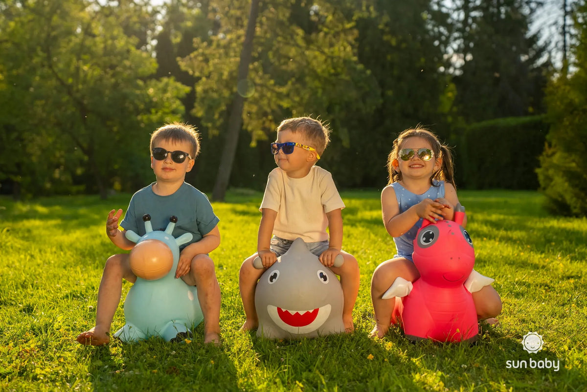 „Sun Baby“ guminis šokliukas vaikams „Žiurkėnas“ su pompa, pilkas