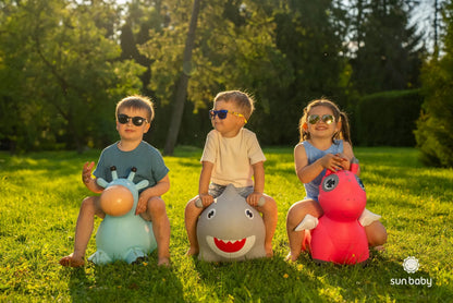„Sun Baby“ guminis šokliukas vaikams „Žiurkėnas“ su pompa, pilkas