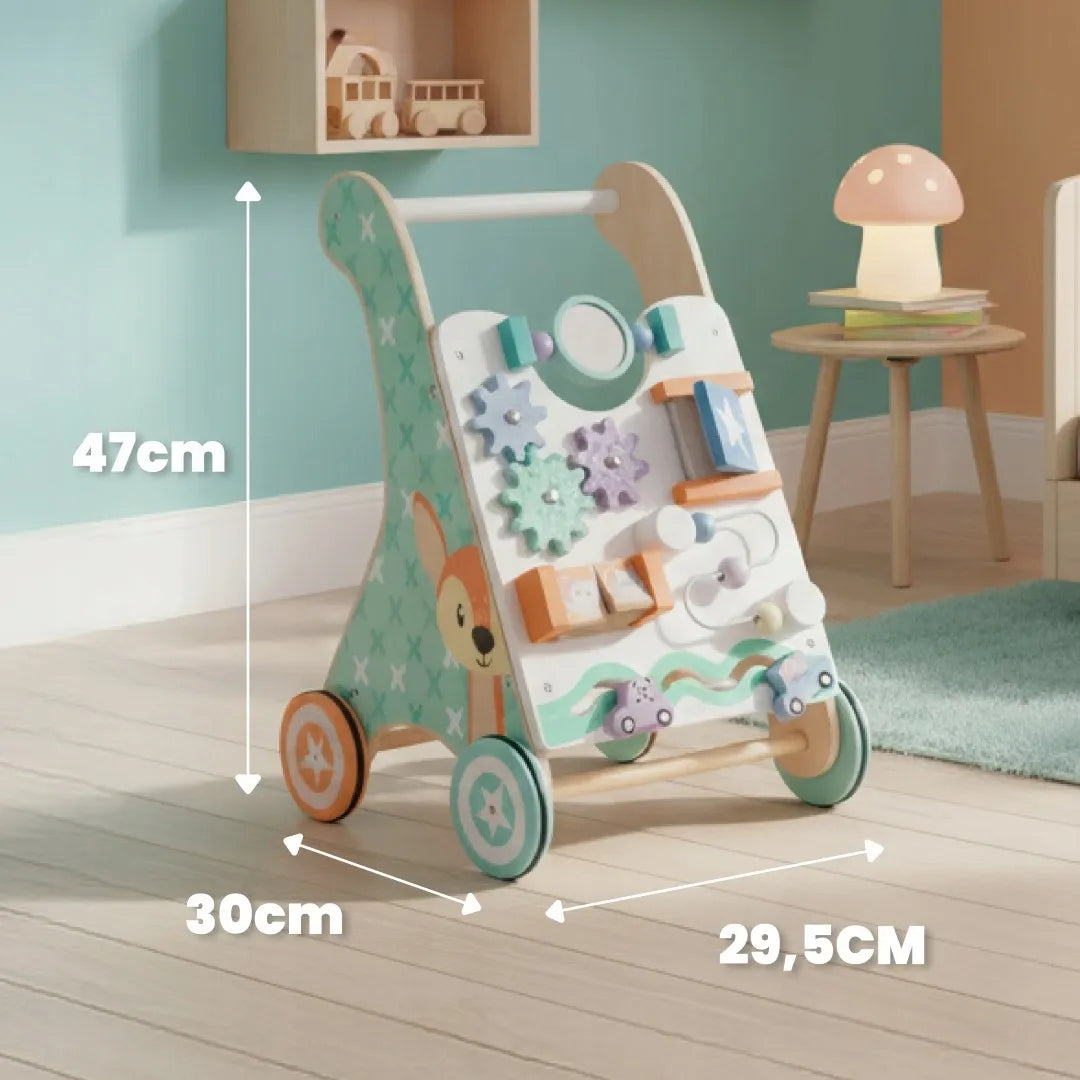 Sun Baby medinis stumdukas vaikams 2in1 su manipuliacine lenta