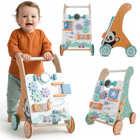 Sun Baby medinis stumdukas vaikams 2in1 su manipuliacine lenta
