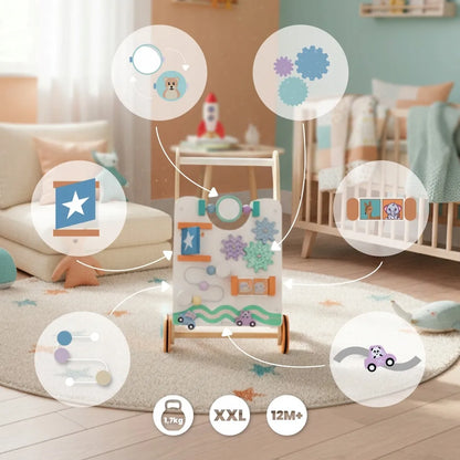 Sun Baby medinis stumdukas vaikams 2in1 su manipuliacine lenta
