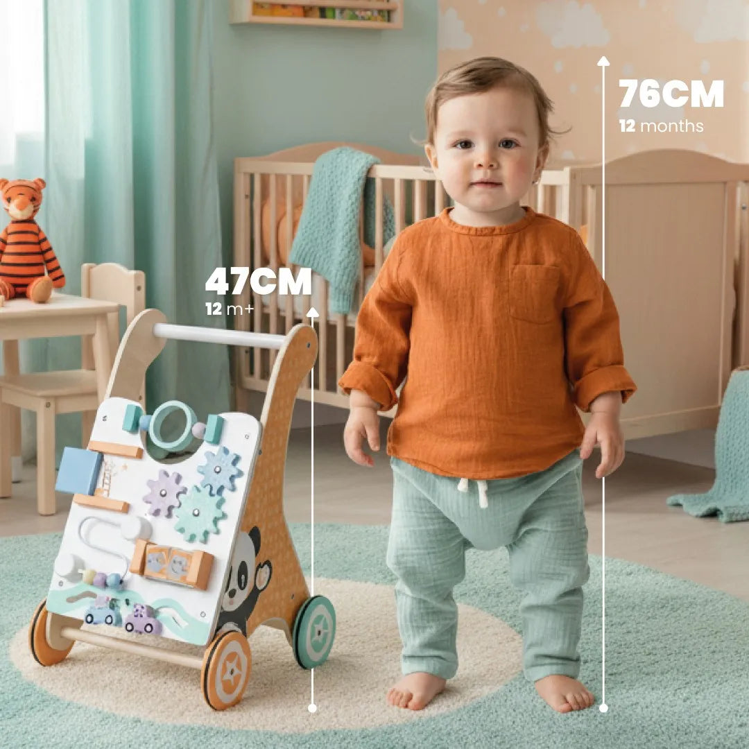Sun Baby medinis stumdukas vaikams 2in1 su manipuliacine lenta
