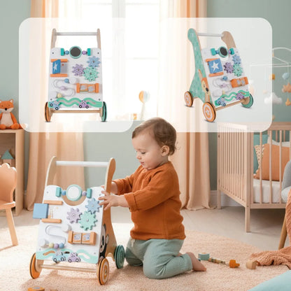 Sun Baby medinis stumdukas vaikams 2in1 su manipuliacine lenta