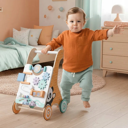 Sun Baby medinis stumdukas vaikams 2in1 su manipuliacine lenta