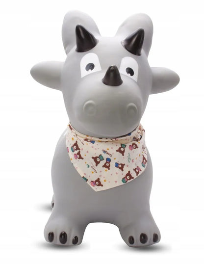 Sun Baby pilkas guminis šokliukas „DINO“ su pompa ir bandana