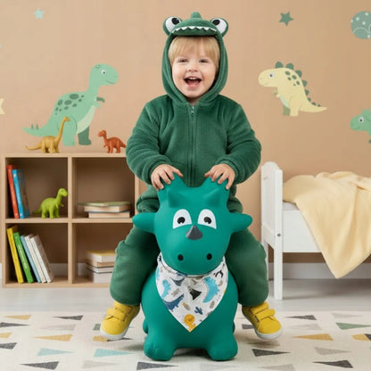 „Sun Baby“ pripučiamas guminis šokliukas vaikams „DINO“ su pompa ir bandana, nuo 12 mėn.
