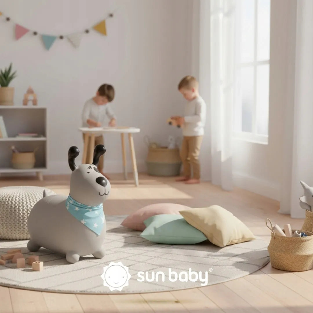 „Sun Baby REKSIO“ guminis šokliukas vaikams su pompa ir bandana