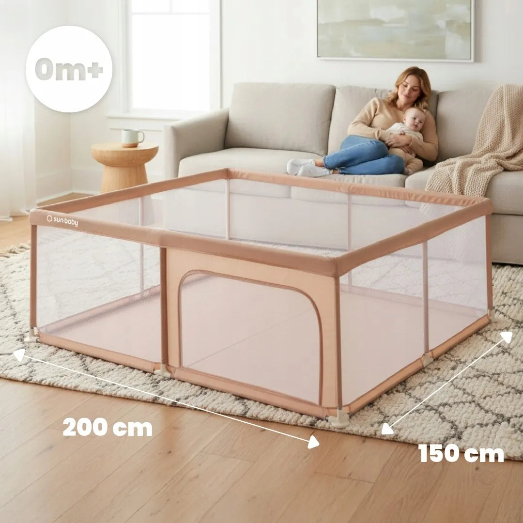 SUN BABY Vaikiškas maniežas sausas baseinas DIDELIS žaidimų aikštelė su grindimis 150x200x68