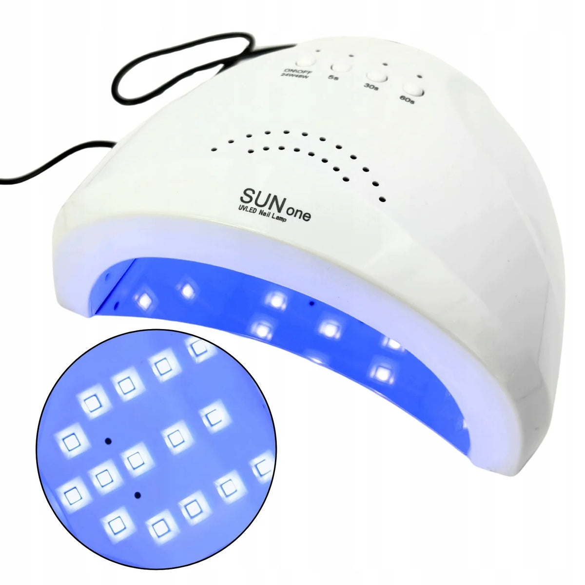 SUN one 48 W LED ir UV nagų lempa hibridiniam lakavimui ir geliui, balta