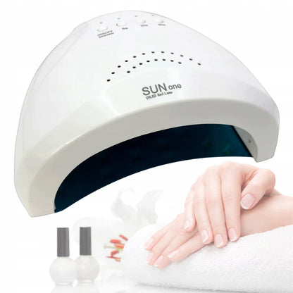 SUN one 48 W LED ir UV nagų lempa hibridiniam lakavimui ir geliui, balta