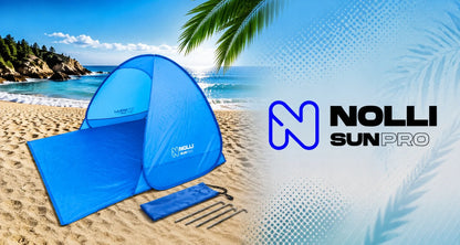 Sunpro Blue Lagoon savaime išsiskleidžianti paplūdimio palapinė vaikams su UV apsauga