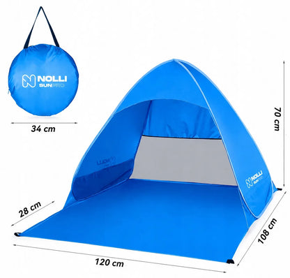 Sunpro Blue Lagoon savaime išsiskleidžianti paplūdimio palapinė vaikams su UV apsauga