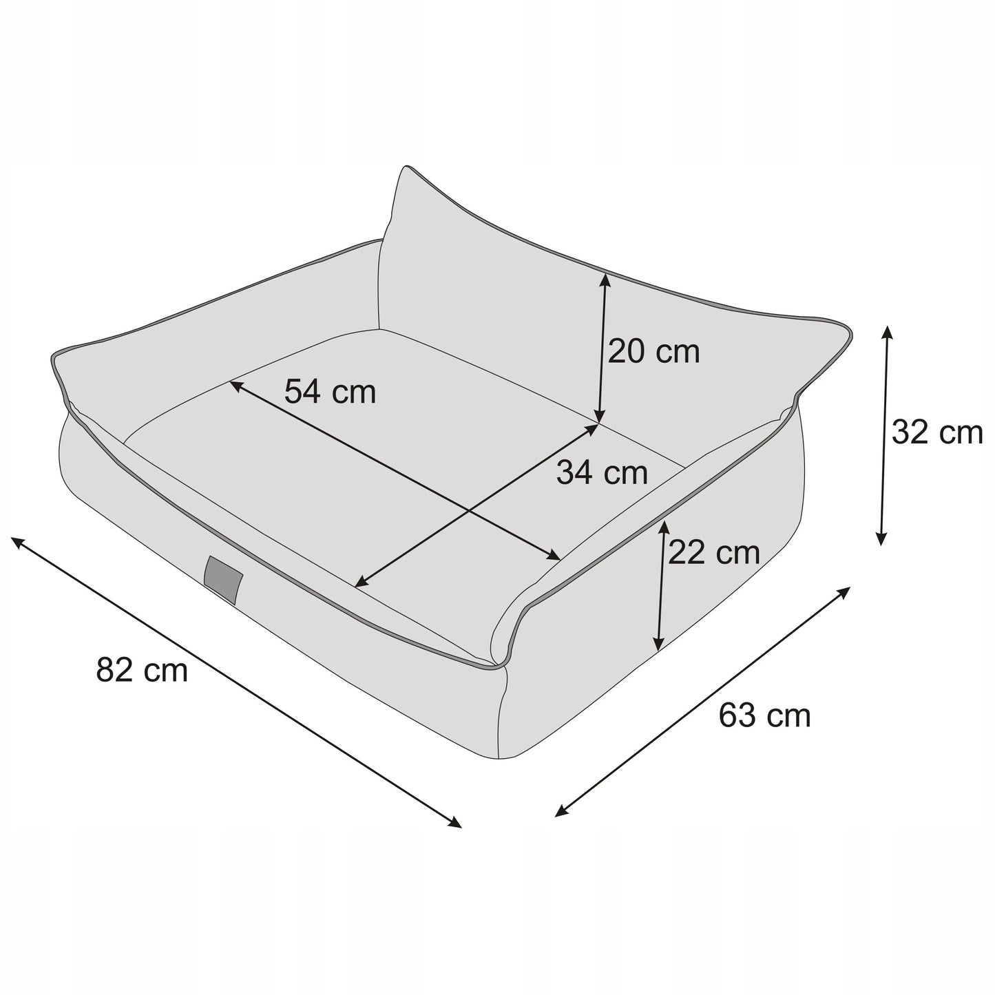 Šuns gultas – vandeniui atsparus aptvaras – šuns sofa – XL 82x63 cm