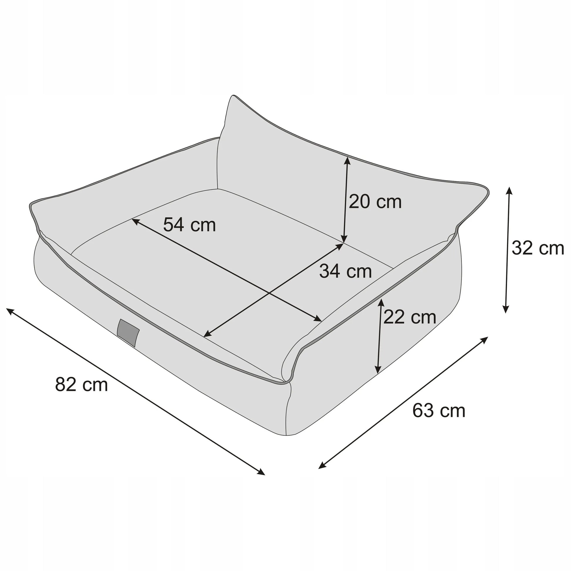 Šuns guolis - vandeniui atsparus aptvaras - šunų sofa - XL 82x63 cm