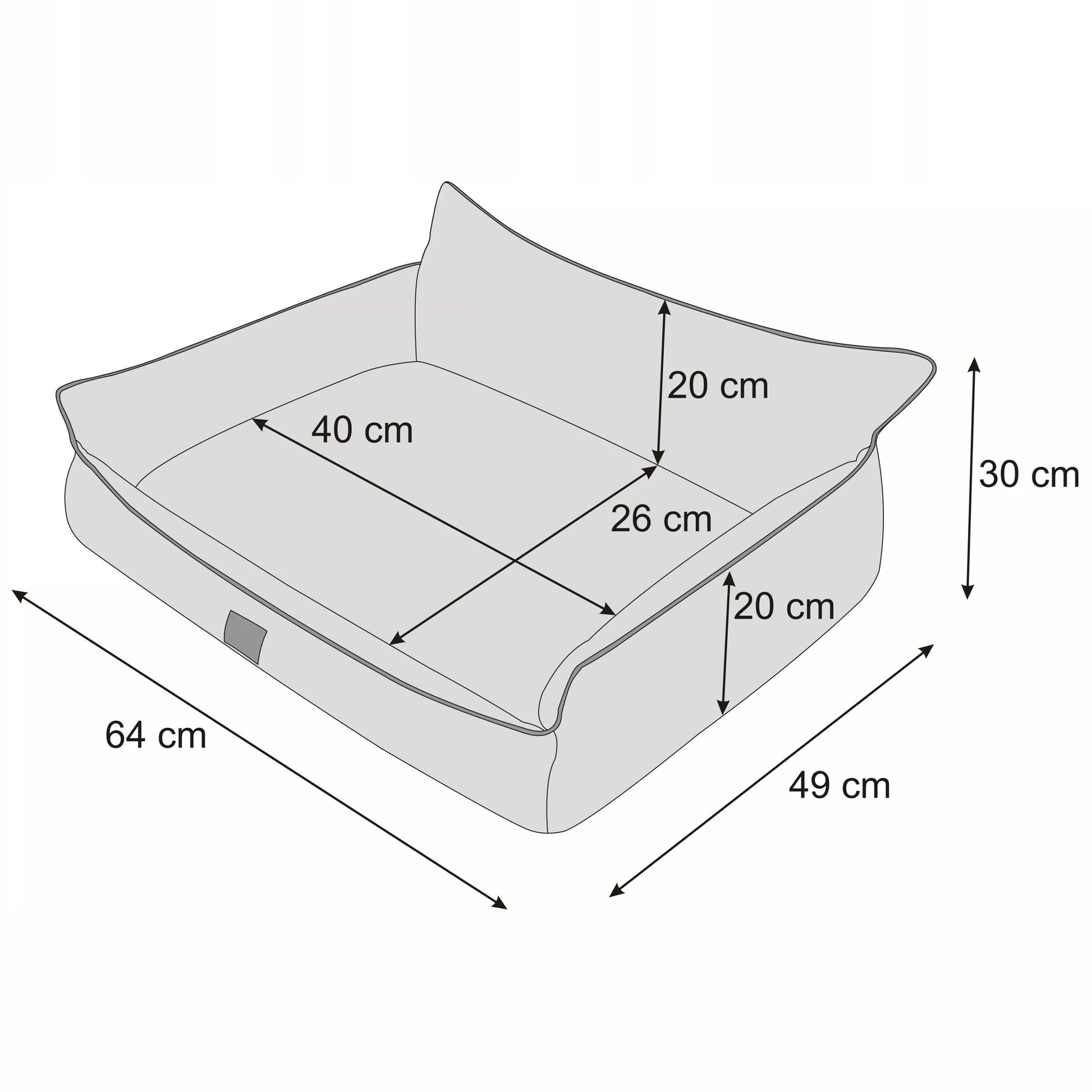 Šunų guolis – vandeniui atsparus aptvaras – šunų sofa – L 64x49 cm