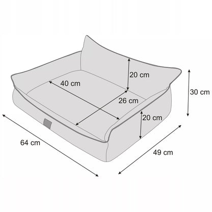 Šunų guolis – vandeniui atsparus aptvaras – šunų sofa – L 64x49 cm