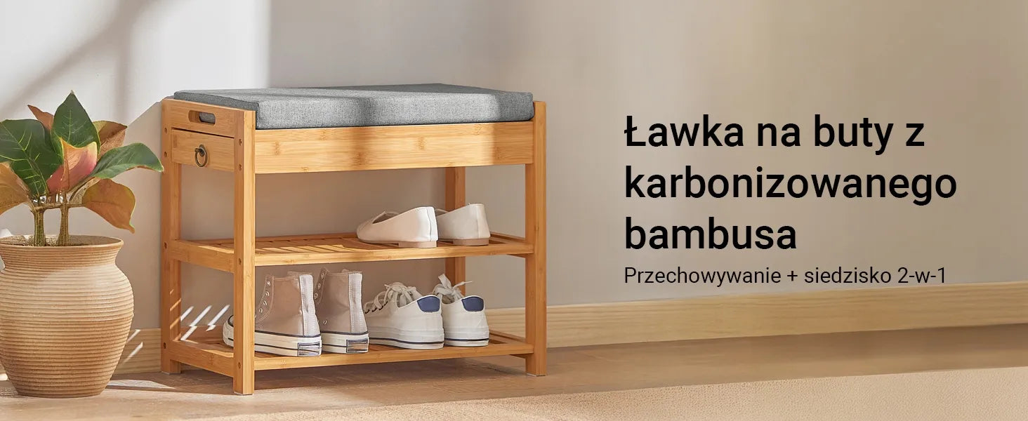 Suoliukas su batų lentynomis ir daiktadėže, 55 cm, SoBuy FSR49-N