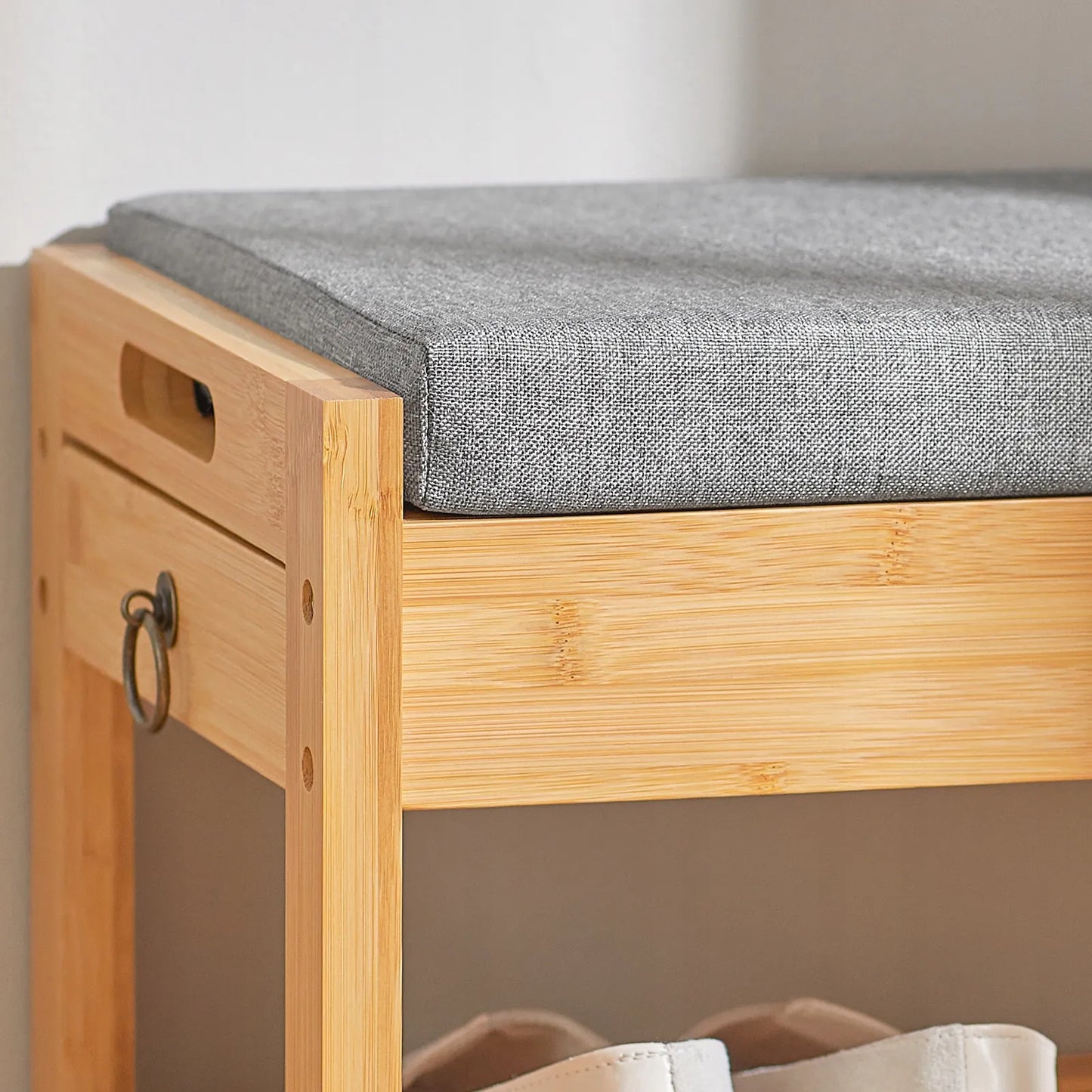 Suoliukas su batų lentynomis ir daiktadėže, 55 cm, SoBuy FSR49-N