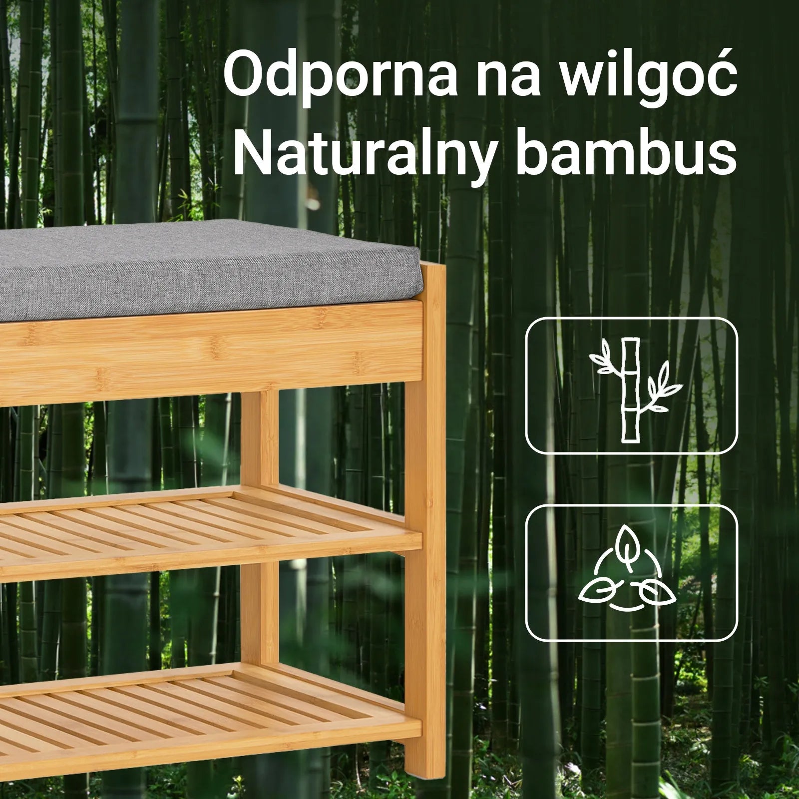Suoliukas su batų lentynomis ir daiktadėže, 55 cm, SoBuy FSR49-N