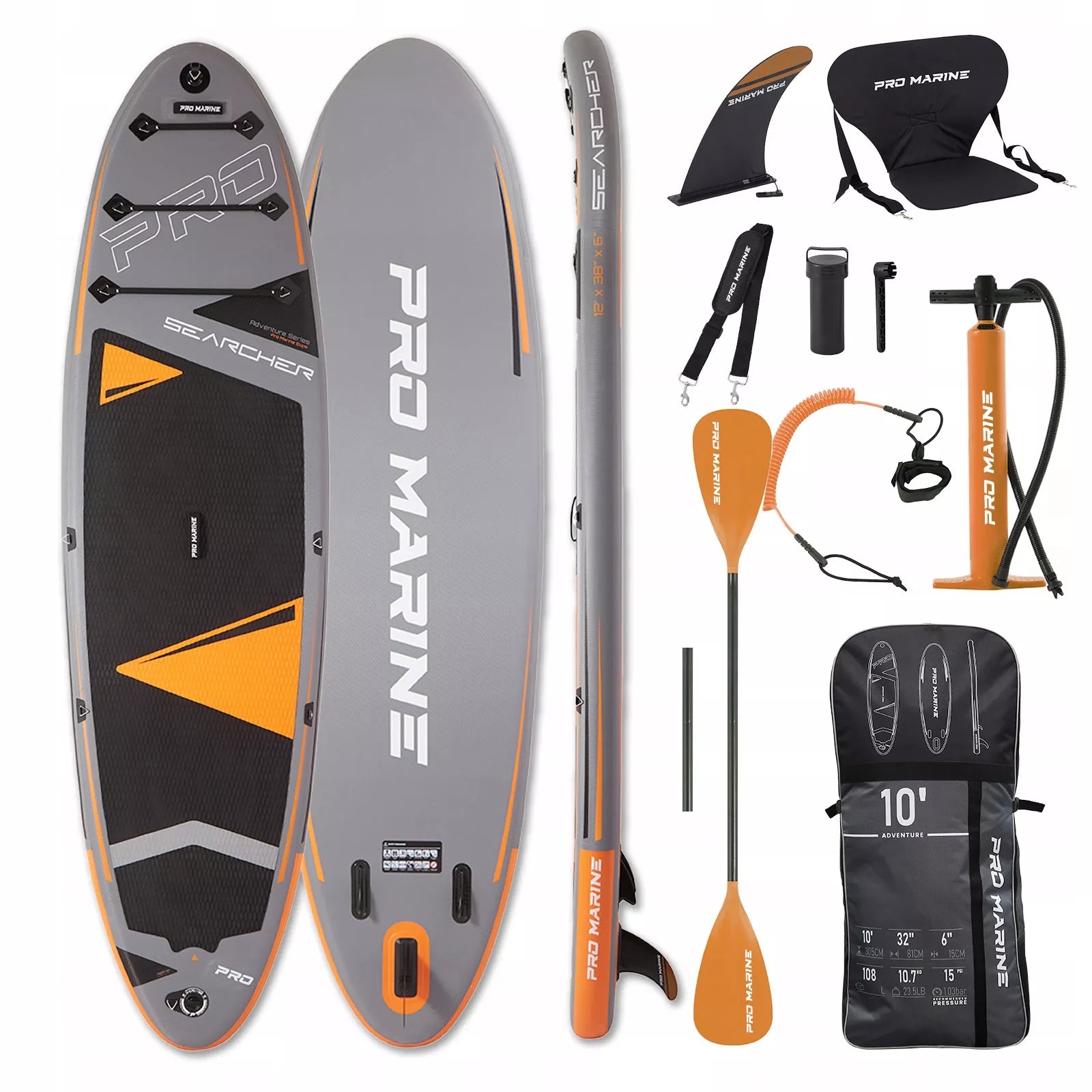 SUP lenta 305cm Stand Up Paddle Pro Marine, rinkinys + sėdynė ir priedai