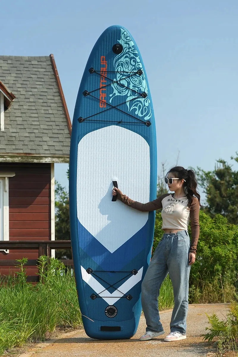 SUP lentos komplektas 300x85x12cm 3 vietų su irklu pompa krepšiu ir priedais