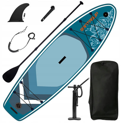 SUP lentos komplektas 300x85x12cm 3 vietų su irklu pompa krepšiu ir priedais