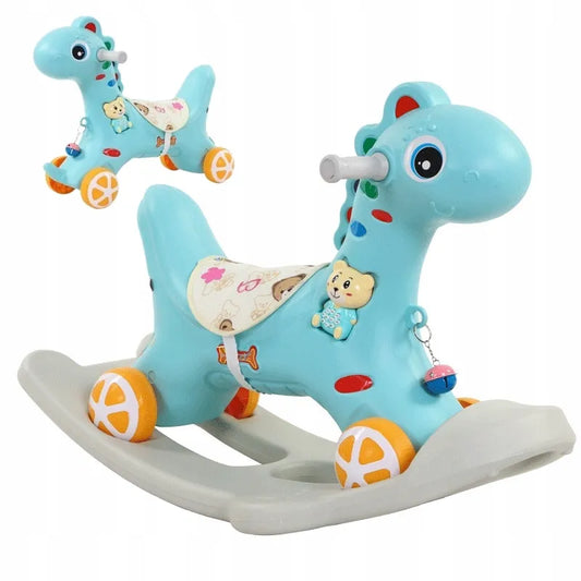 SUPAMASIS ARKLIUKAS „KONIK“ 2IN1 – DIDELIS SUPAMASIS ŽAISLAS IR STUMDYKLĖ VAIKAMS, HORSE, SU GARSU, MĖLYNAS
