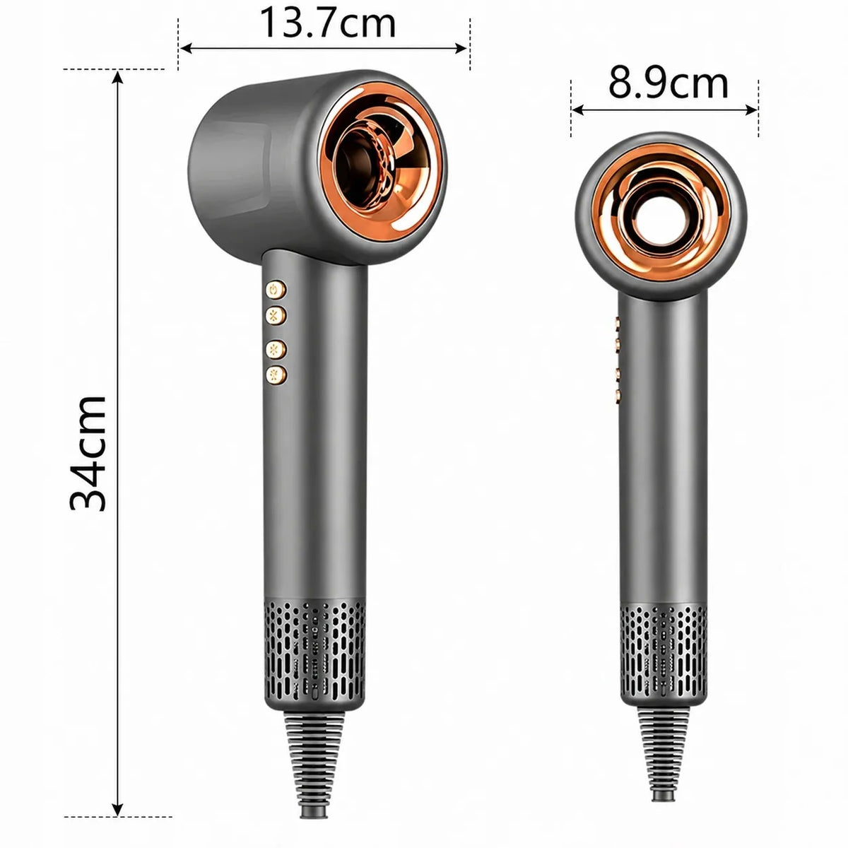„Super Hair Dryer Girox“ plaukų džiovintuvas su jonizacija, 1600 W, 4 antgaliai