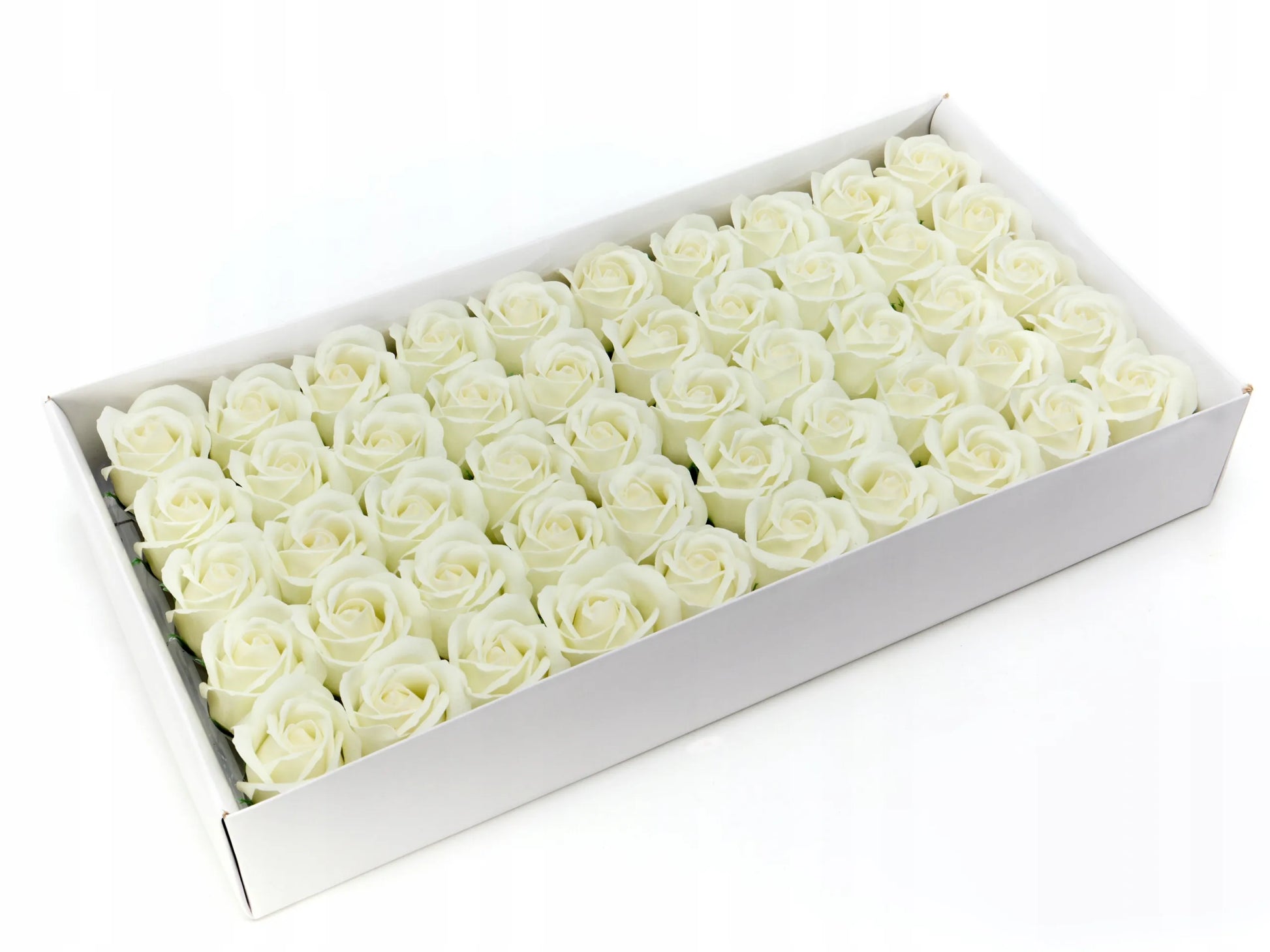 Šviečiančios muilo rožės 50 vnt. - muilo gėlių galvutės „flower box“ dekoracijoms