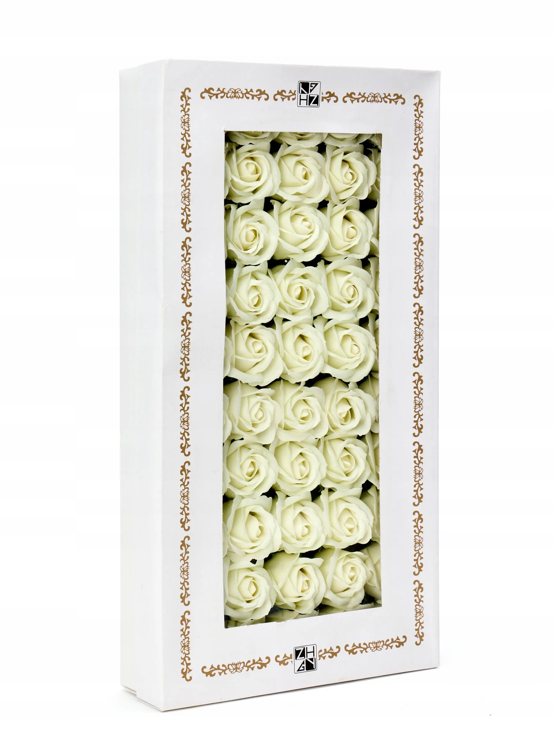 Šviečiančios muilo rožės 50 vnt. - muilo gėlių galvutės „flower box“ dekoracijoms