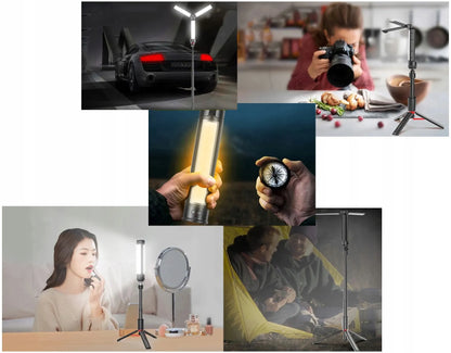 Šviestuvas su 3 LED panelėmis ir IR nuotolinio valdymo pulteliu SEAJIC Oth-AB502 8W AKU 2850 mAh