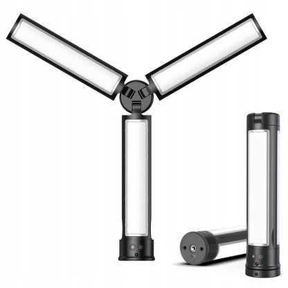 Šviestuvas su 3 LED panelėmis ir IR nuotolinio valdymo pulteliu SEAJIC Oth-AB502 8W AKU 2850 mAh