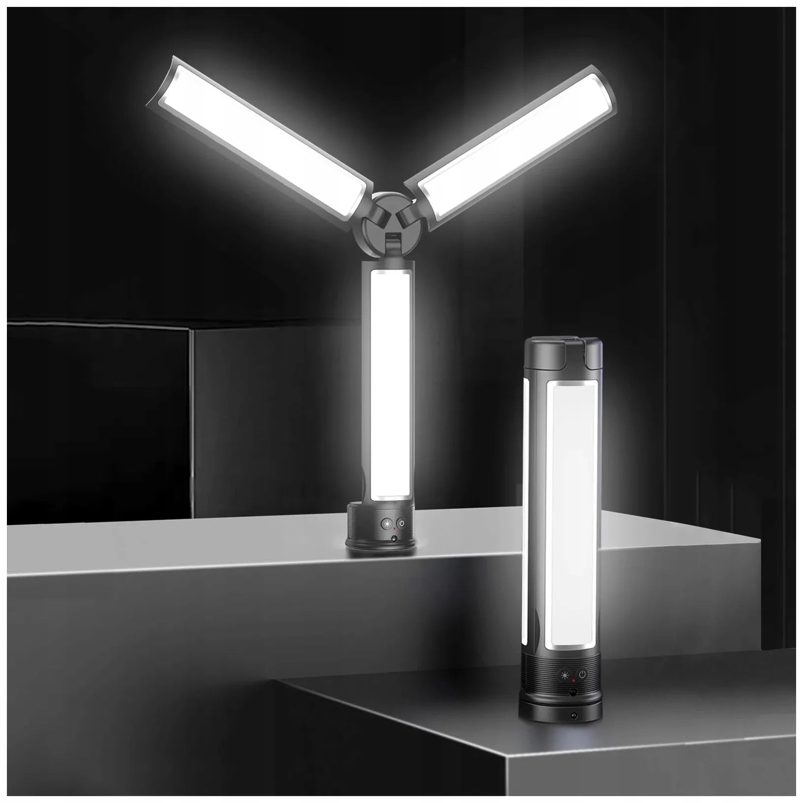 Šviestuvas su 3 LED panelėmis ir IR nuotolinio valdymo pulteliu SEAJIC Oth-AB502 8W AKU 2850 mAh