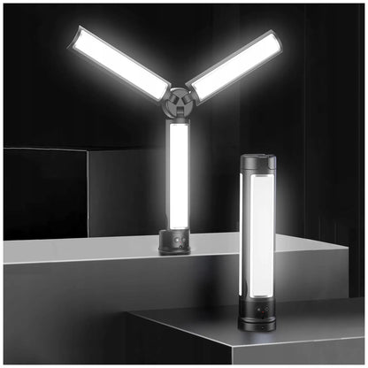 Šviestuvas su 3 LED panelėmis ir IR nuotolinio valdymo pulteliu SEAJIC Oth-AB502 8W AKU 2850 mAh
