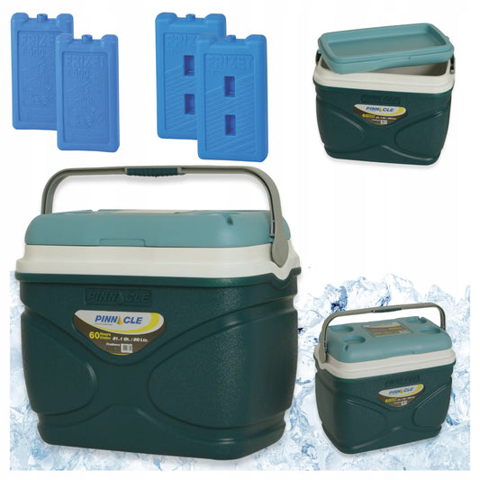 Talpanis kelioninis šaltkrepšis Pinnacle 20L Prudence Green + 4 vnt. šaldymo elementai (2x 500ml, 2x 1000ml)