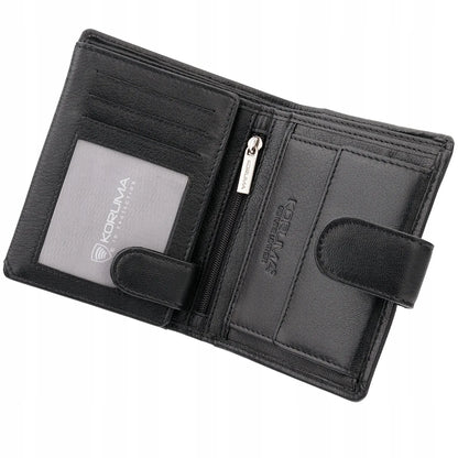 Talpi vyriška vertikali odinė piniginė su RFID BLOCK™ apsauga, juoda | KORUMA