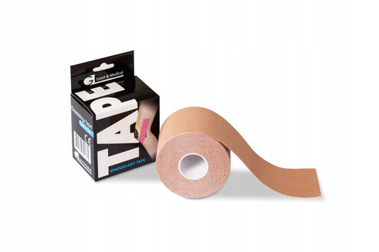 TAPE Kinesiology Tape kineziterapinė juosta, ruda, 5 cm × 5 m