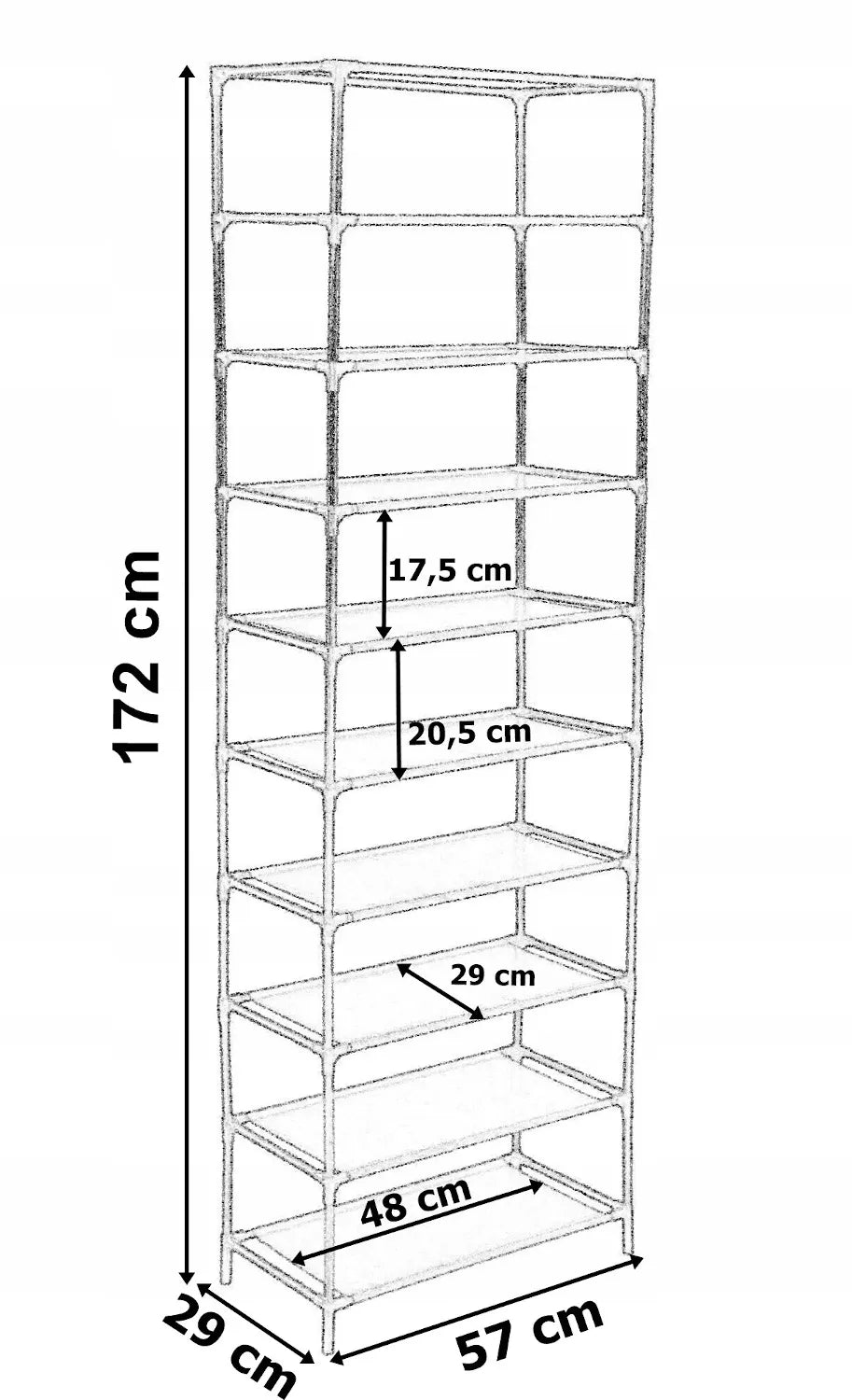 Tekstilinė batų spintelė Lea – tamsiai ruda