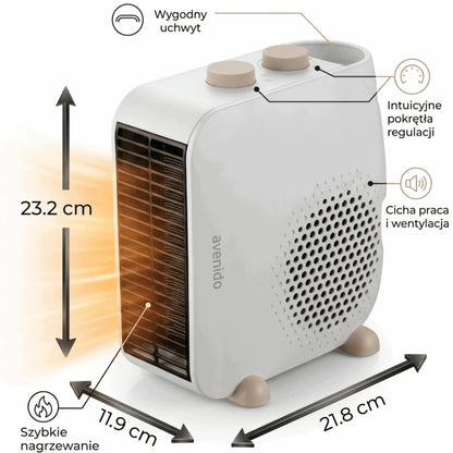 Termoventiliatorius avenido AV7760, elektrinis šildytuvas 2000 W, su termostatu