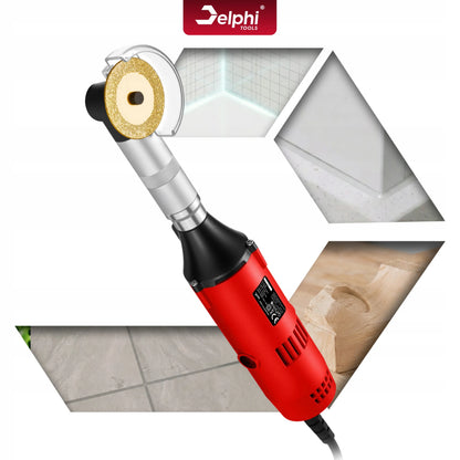Tiksli mini kampinė šlifavimo mašina Delphi Tools, 500W, su reguliavimu ir priedais