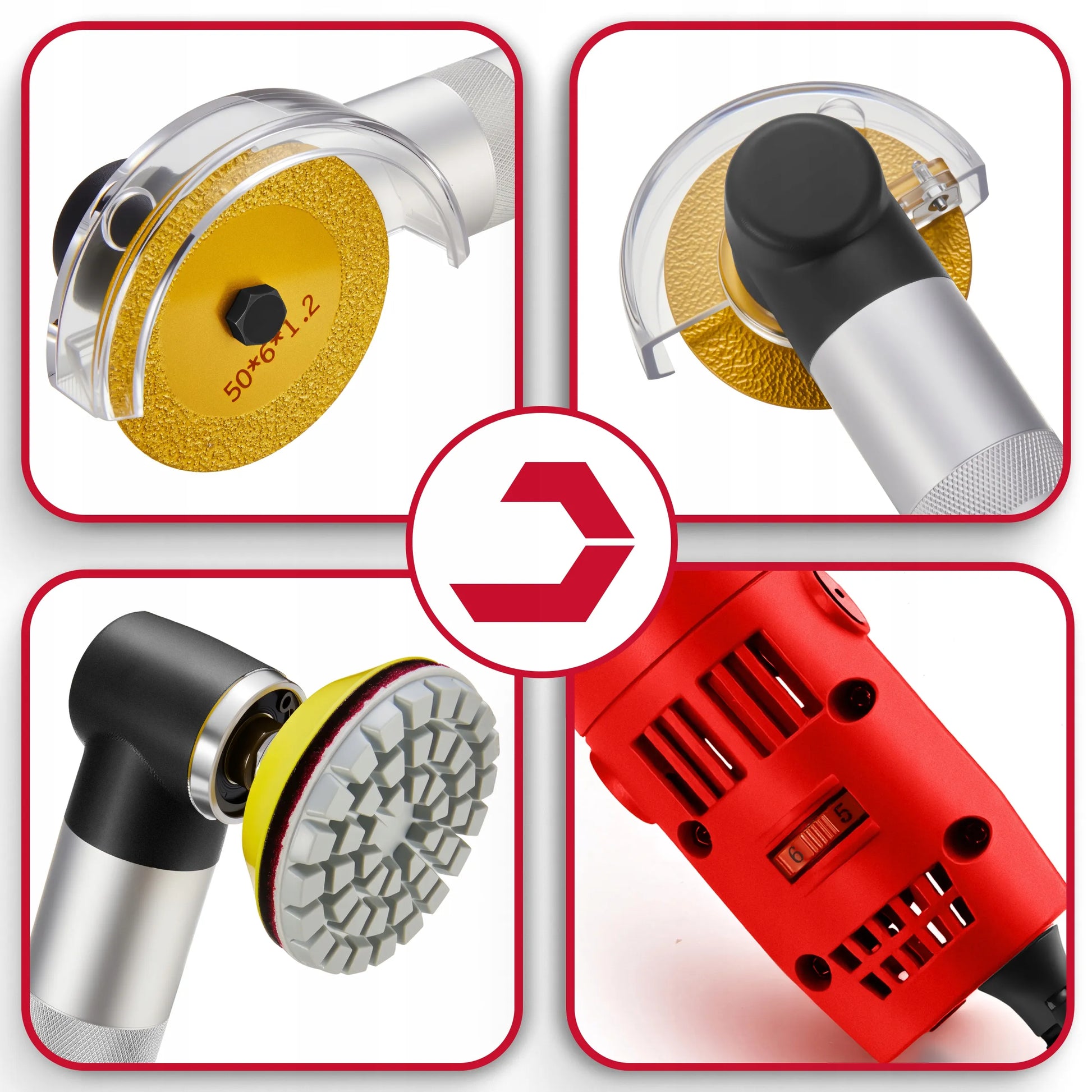 Tiksli mini kampinė šlifavimo mašina Delphi Tools, 500W, su reguliavimu ir priedais