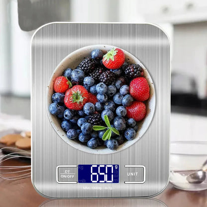 Tikslios elektroninės virtuvinės ir juvelyrinės svarstyklės 10 kg 1 g, su taros funkcija, LCD ekranu ir baterijomis